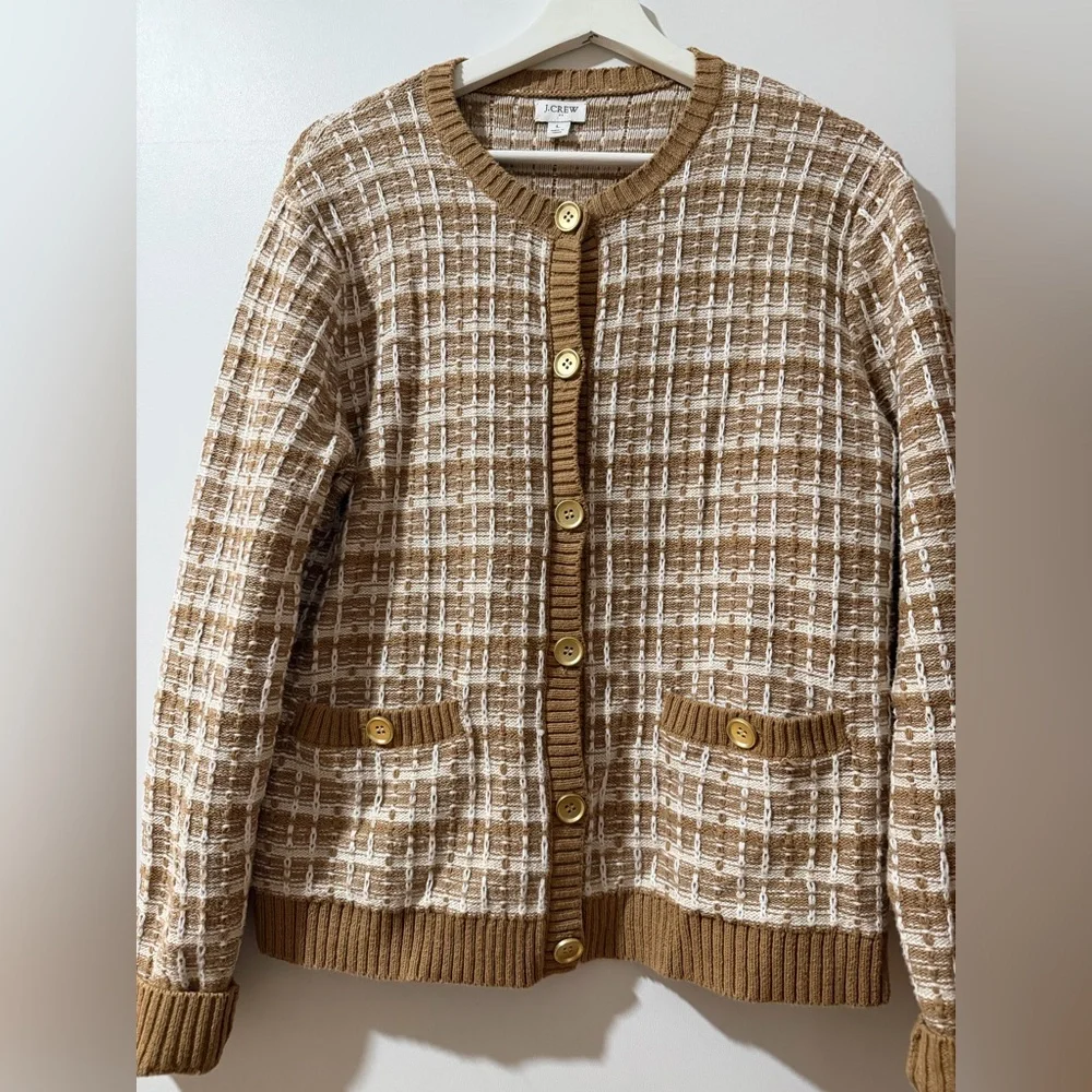 J. Crew Tweed Lady Cardigan Sz Large Preppy